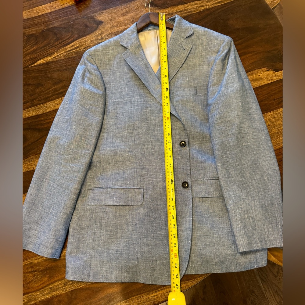 Charles Tyrwhitt linen cotton cobalt blue check jacket
